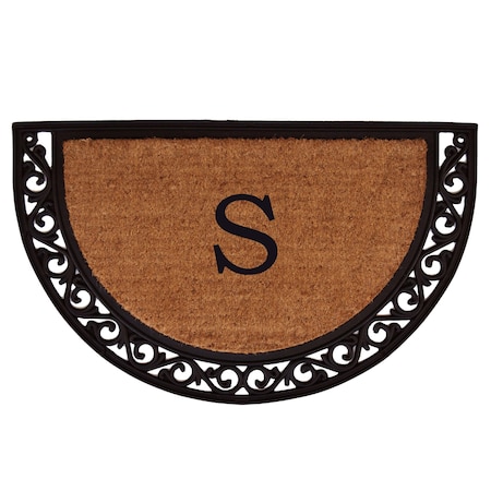 Monogram Door Mat, Black, Natural, 30 in W x 48 in L